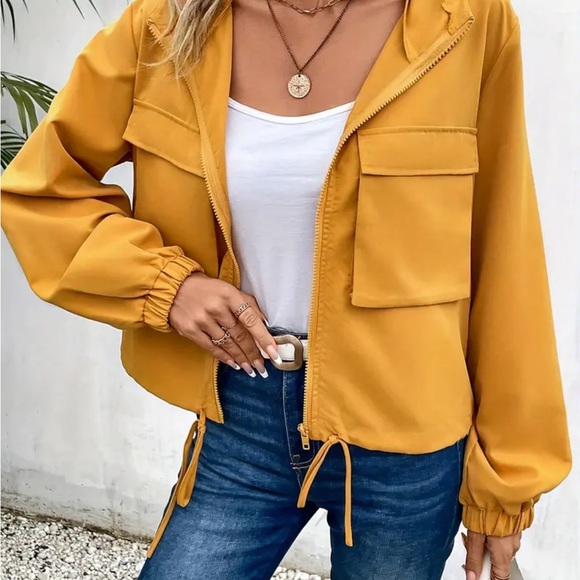 Stylish Mustard Yellow Women's Jacket - Picture 5 of 6